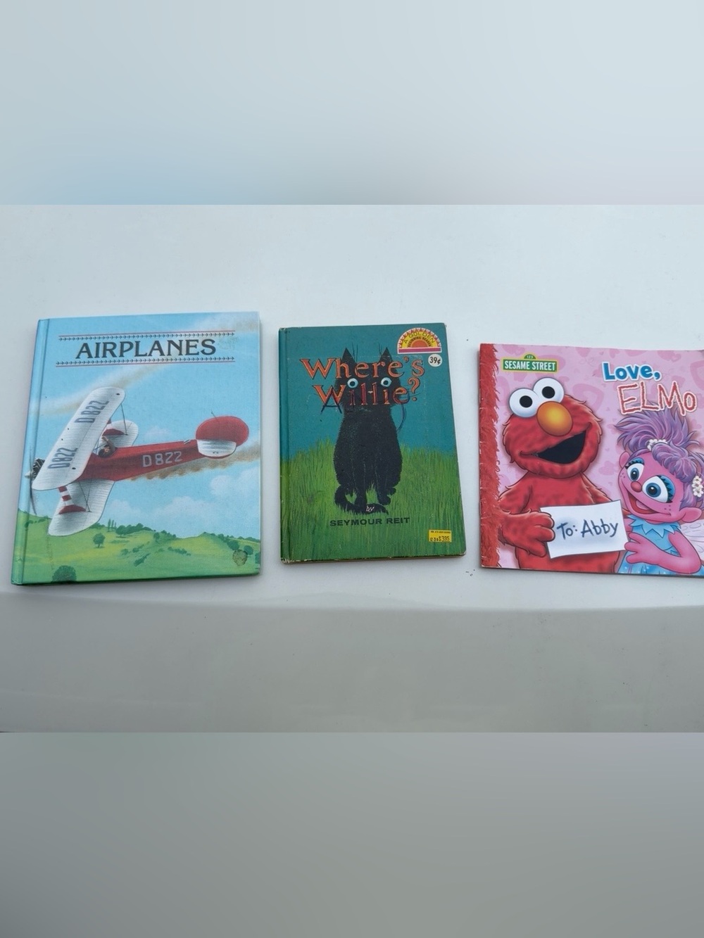 Vintage Kids Book Lot Where’s Willie 1969 Airplanes Love Elmo Sesame Street